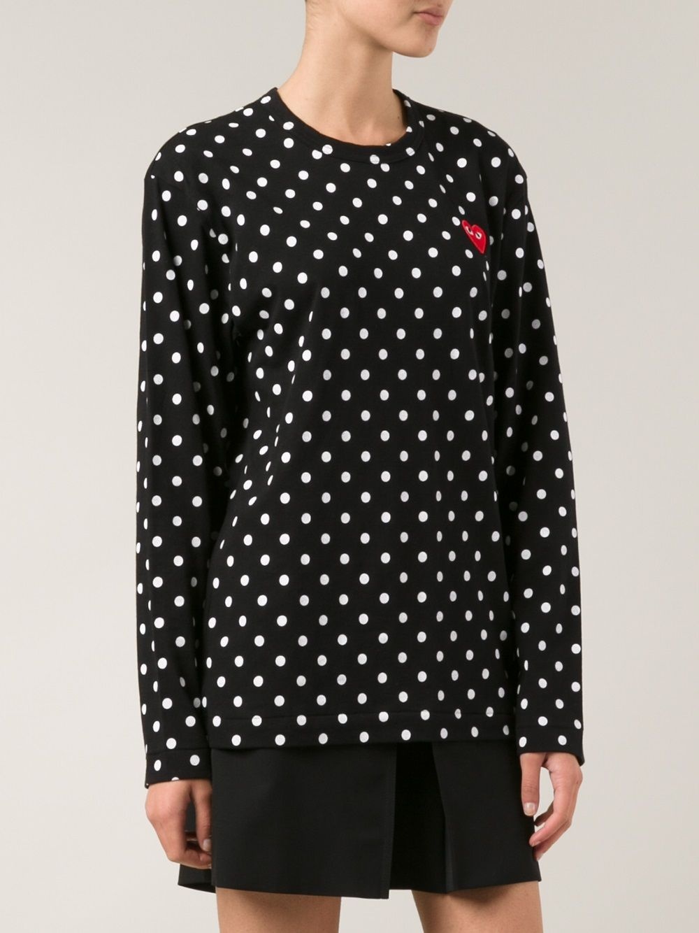 long sleeve polka dot T-shirt - 3