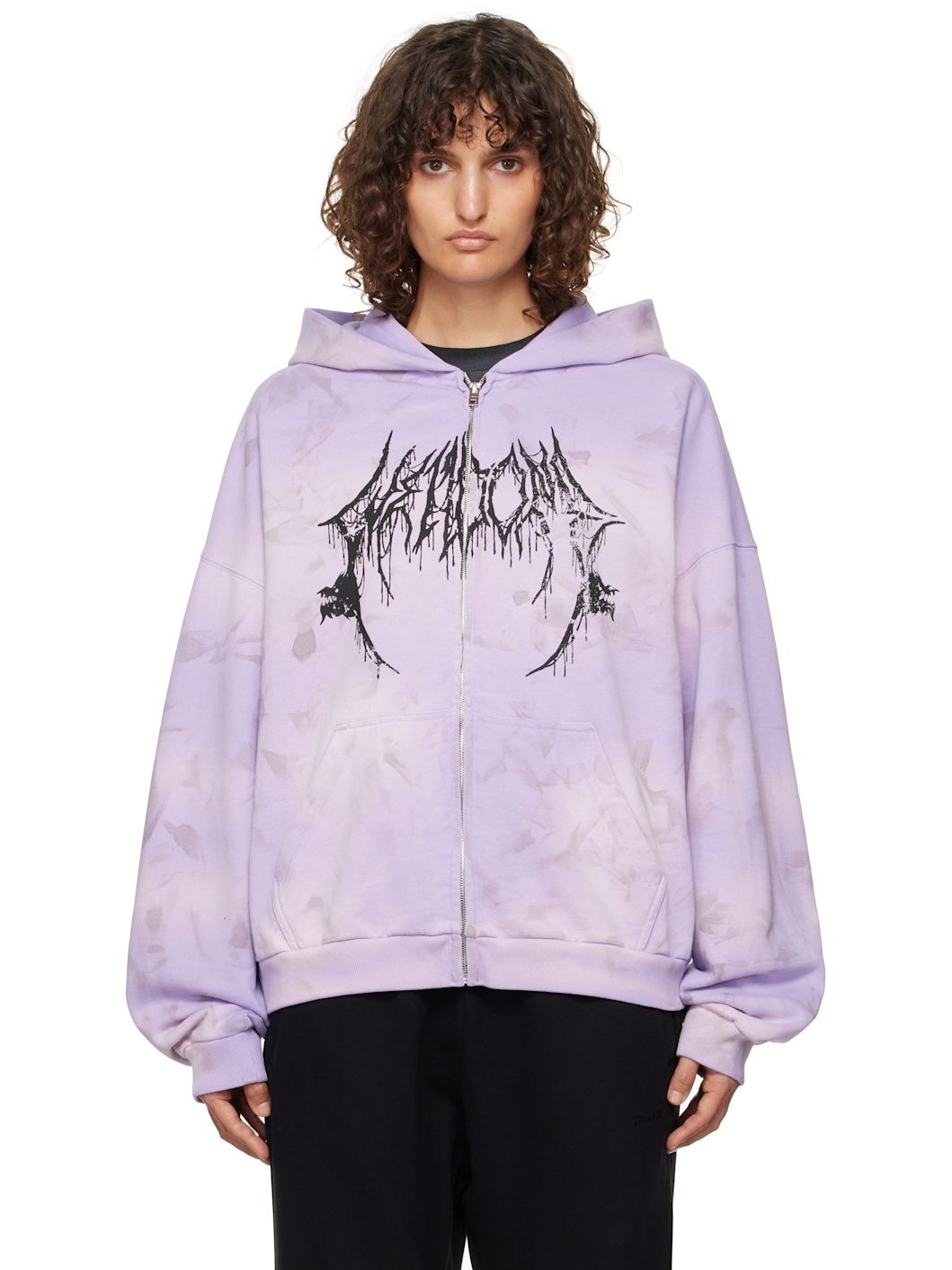 Purple Graphic Logo Zip-Up Hoodie - 1