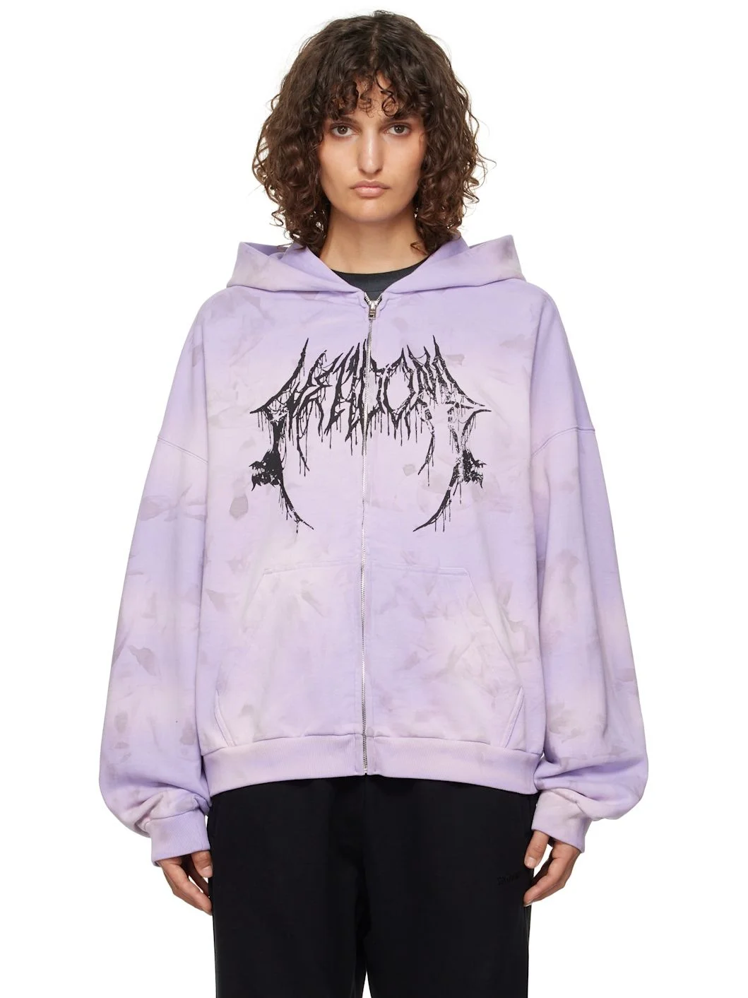 Purple Graphic Logo Zip-Up Hoodie - 1