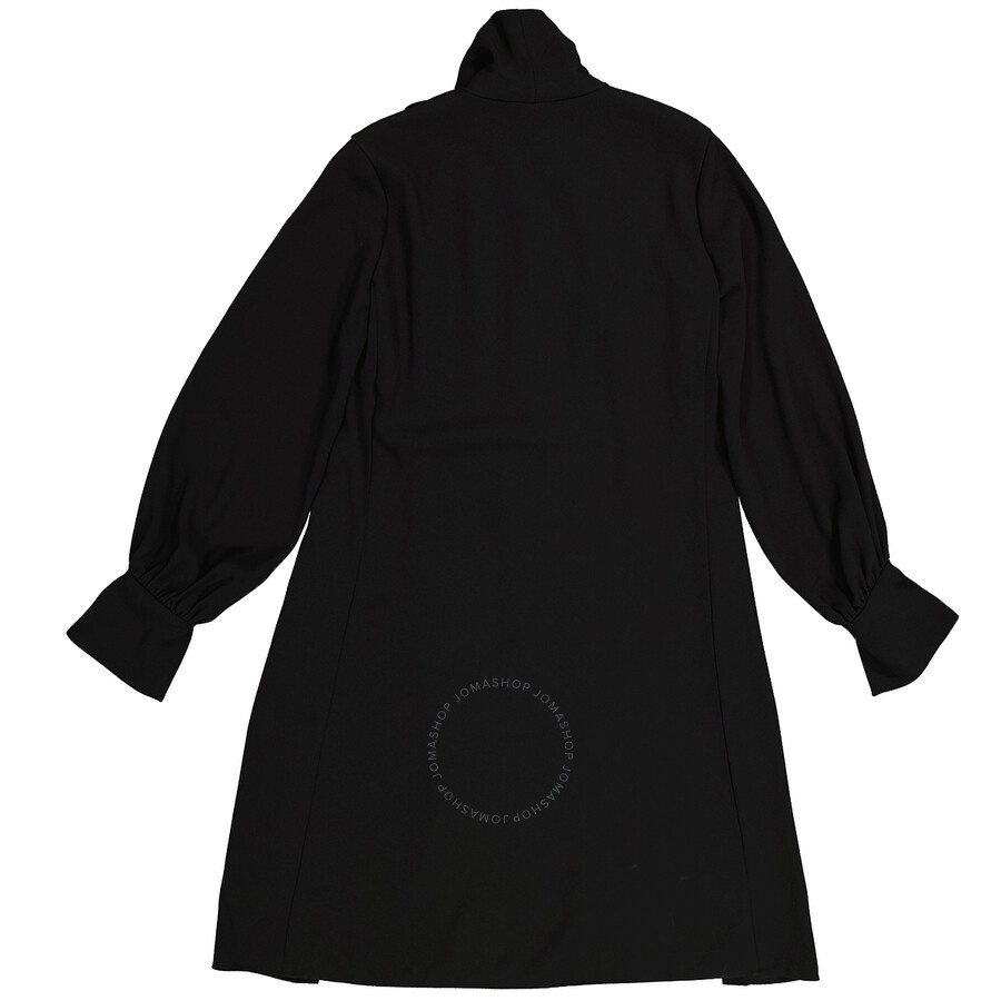 Chloe Ladies Black Pussy Bow Scallop Shift Dress - 2