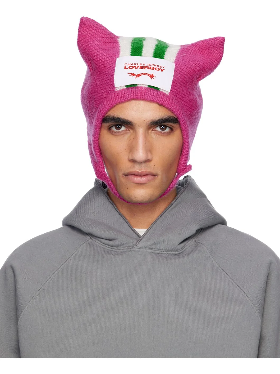 Pink Ears Bonnet Beanie - 1