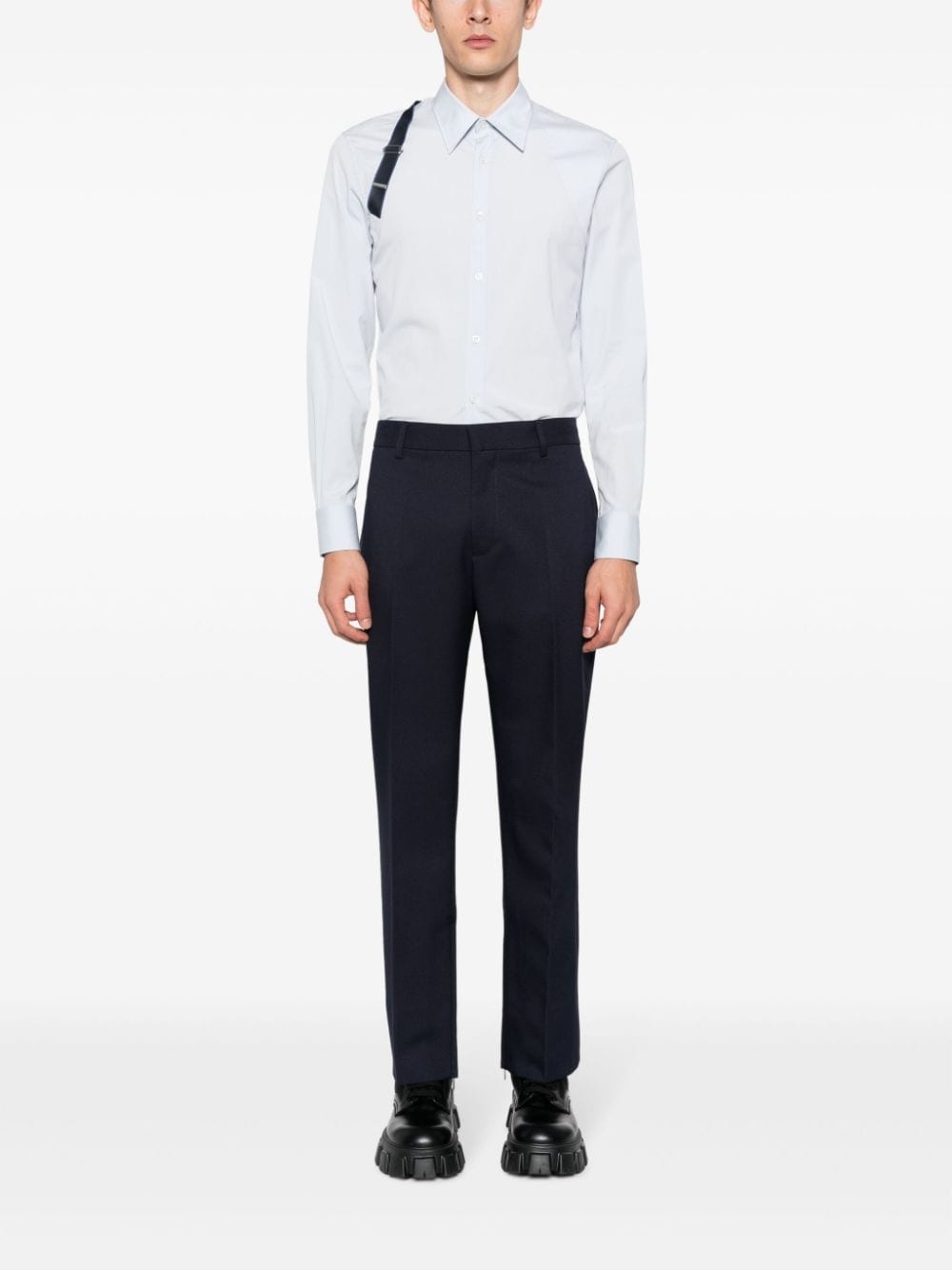 straight leg tailored trousers - 2