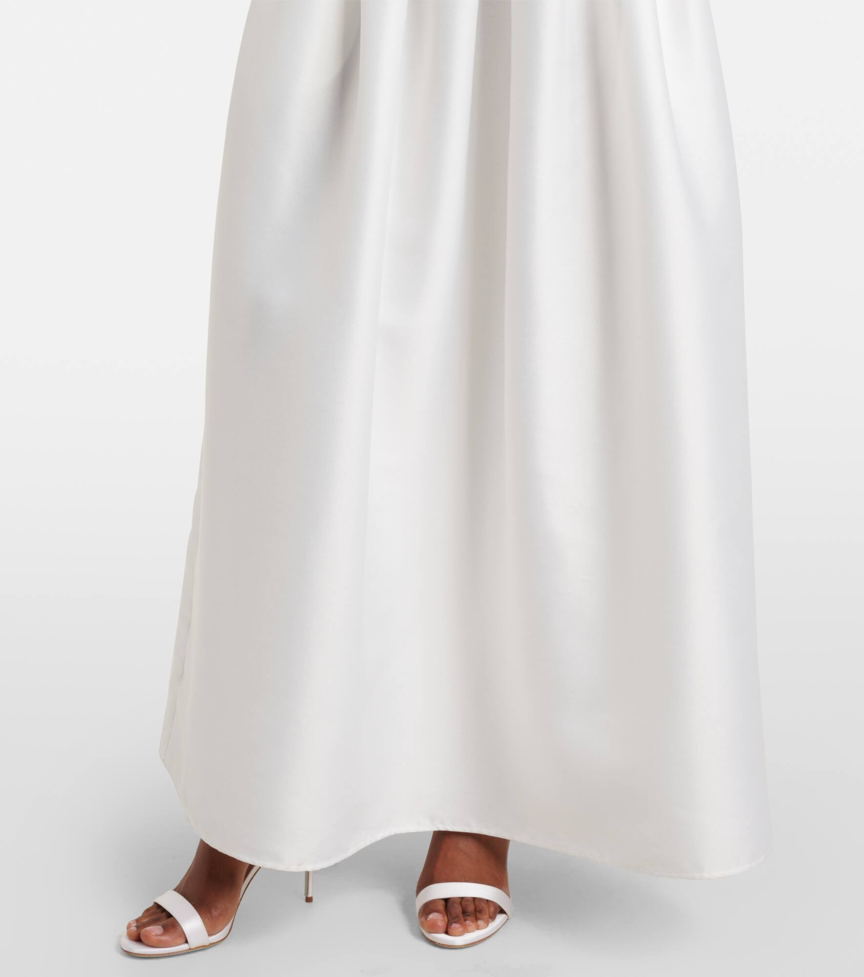 Bow-detail lace and satin maxi dress - 6