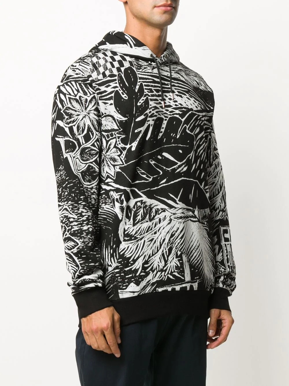 leaf-print hoodie - 3