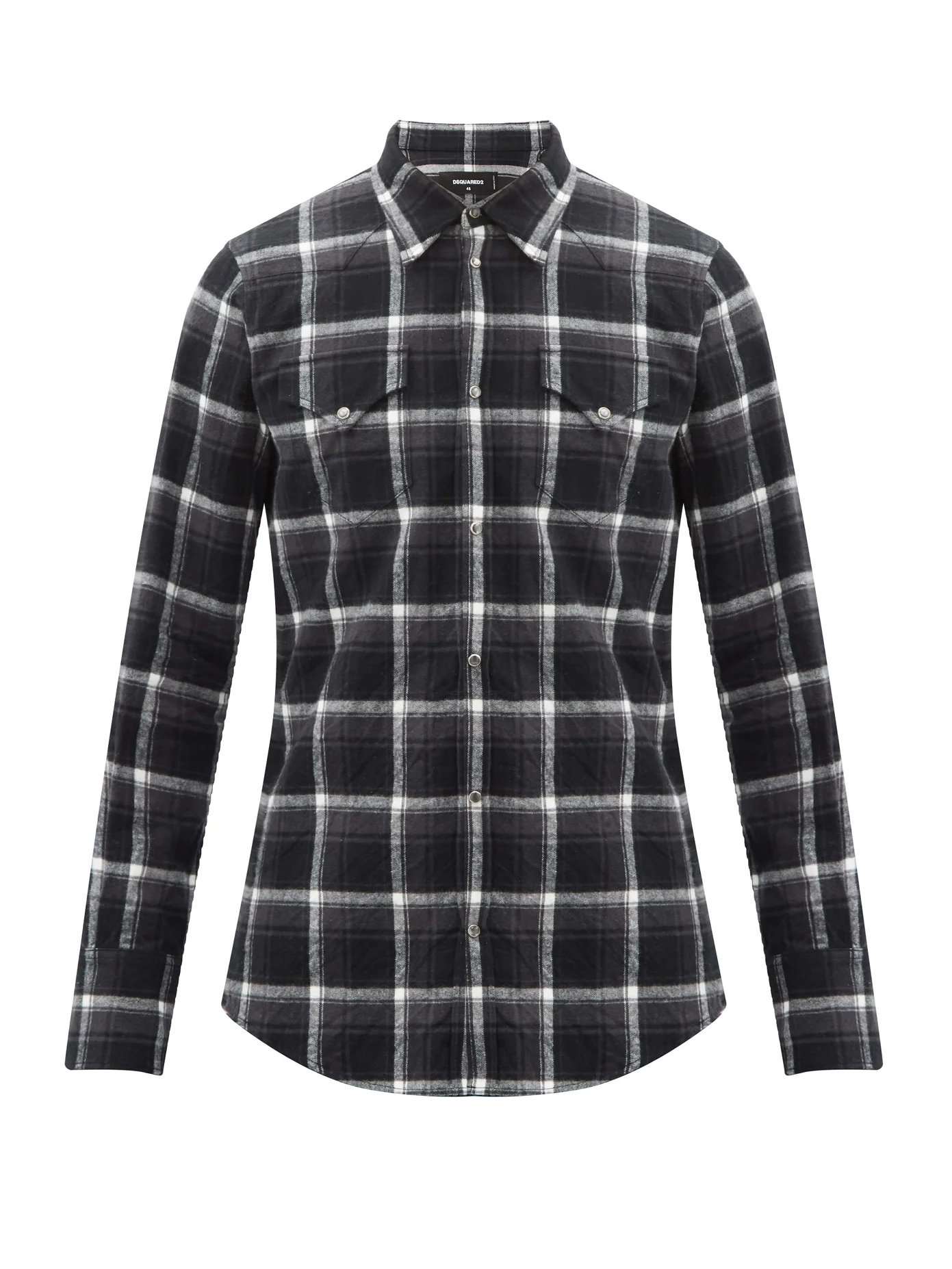 Checked cotton-flannel shirt - 1