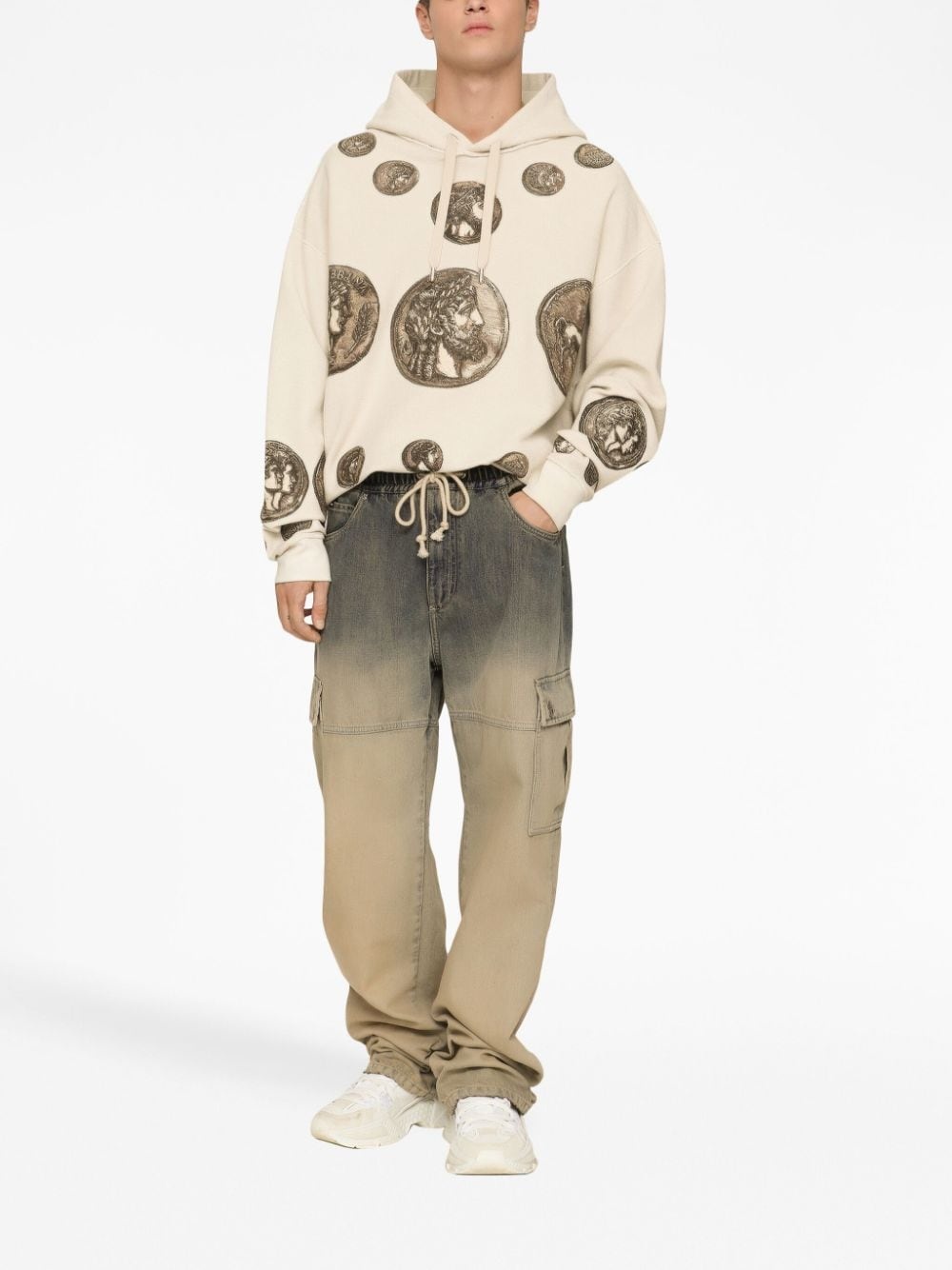 drawstring cargo jeans - 2
