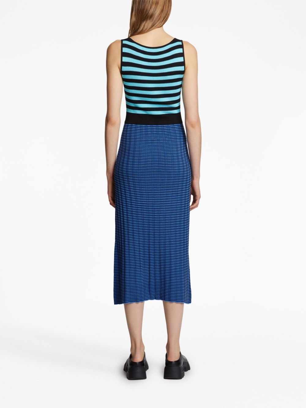 striped sleeveless dress - 4