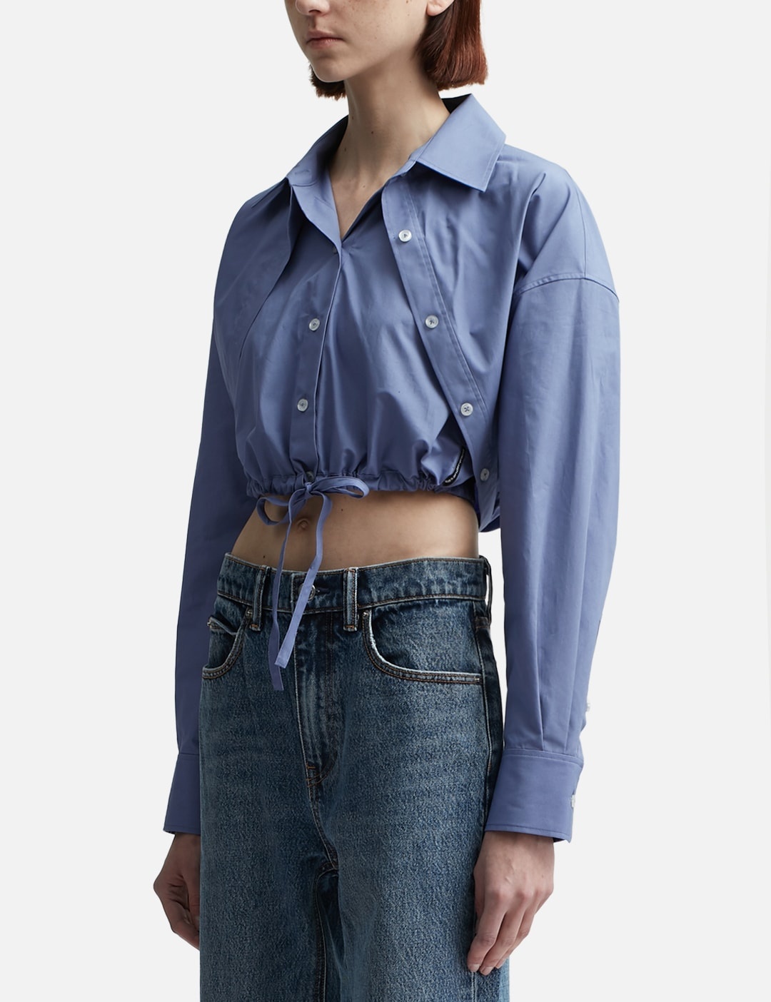 DOUBLE LAYERED CROPPED SHIRT - 2