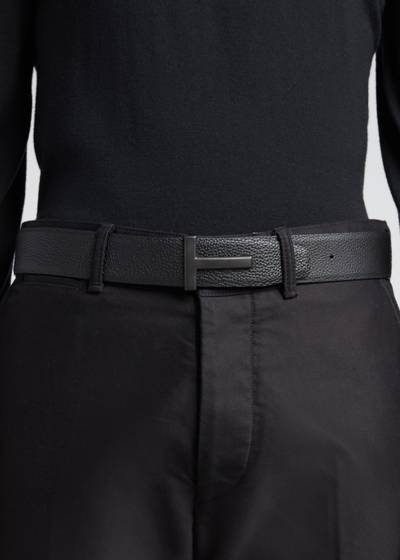 TOM FORD Men's Reversible T-Buckle Leather Belt, 40mm outlook