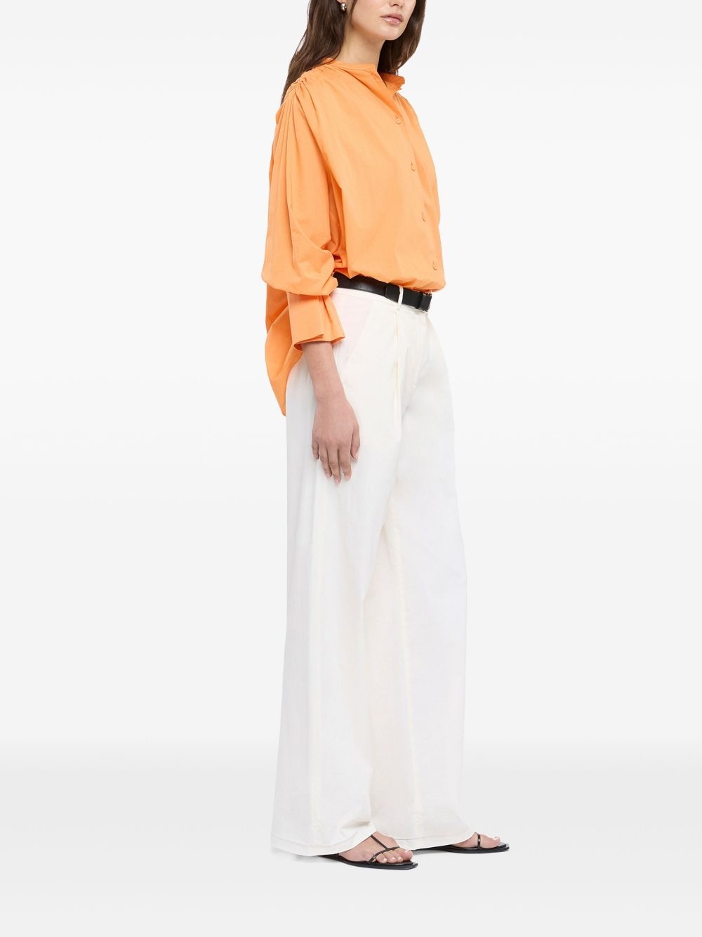 gathered-detail voile blouse - 3