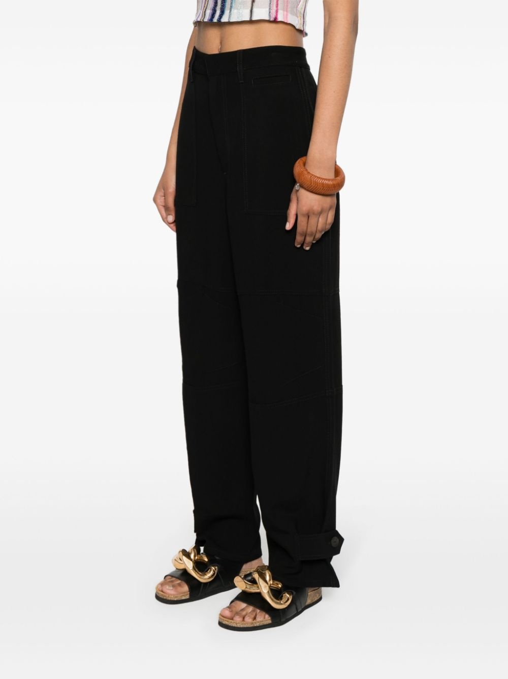 Anagram-tab tapered trousers - 3