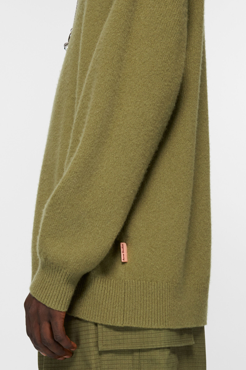 Hooded cashmere blend jumper - Olive green 4