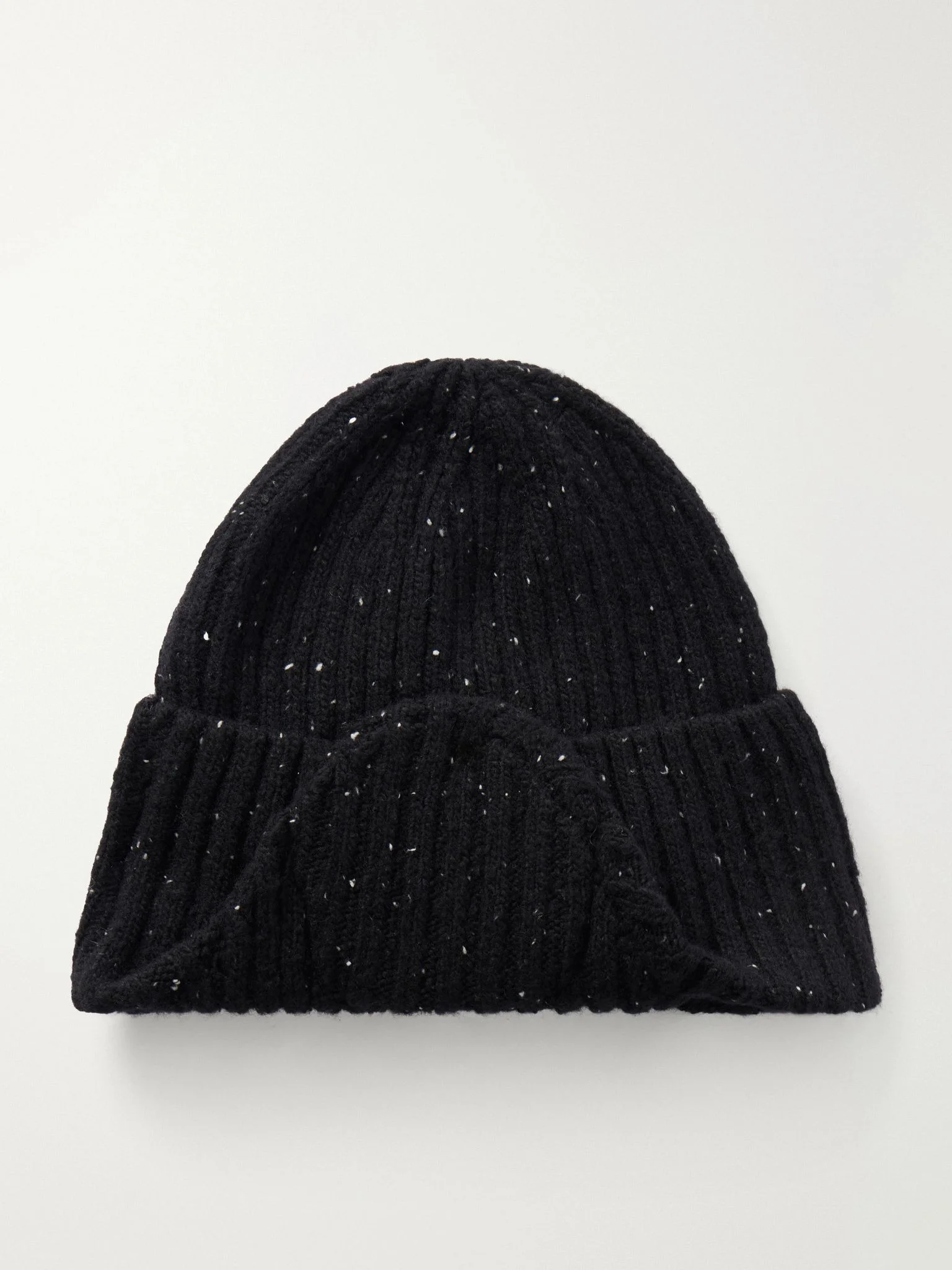 Padded Ribbed-Knit Beanie Black - 1