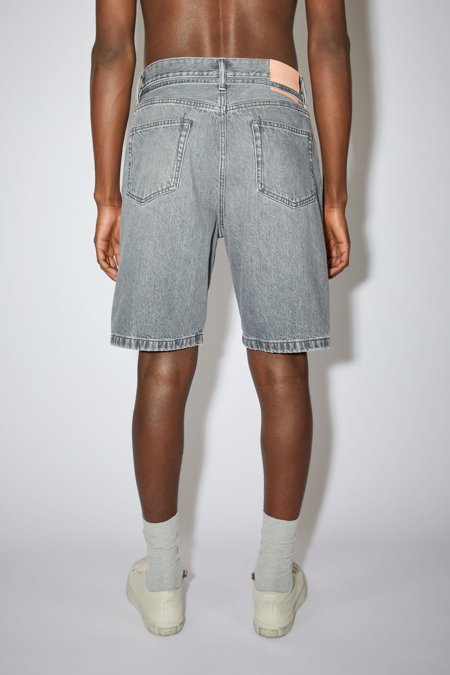 Cotton denim shorts - Grey - 3