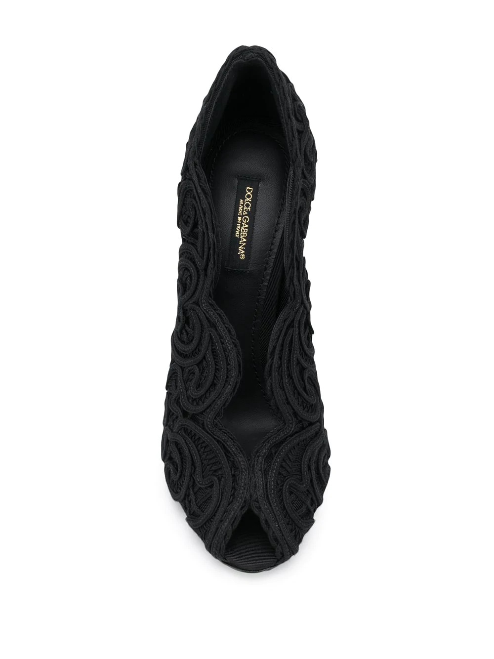 Cordonetto lace peep-toe pumps - 4