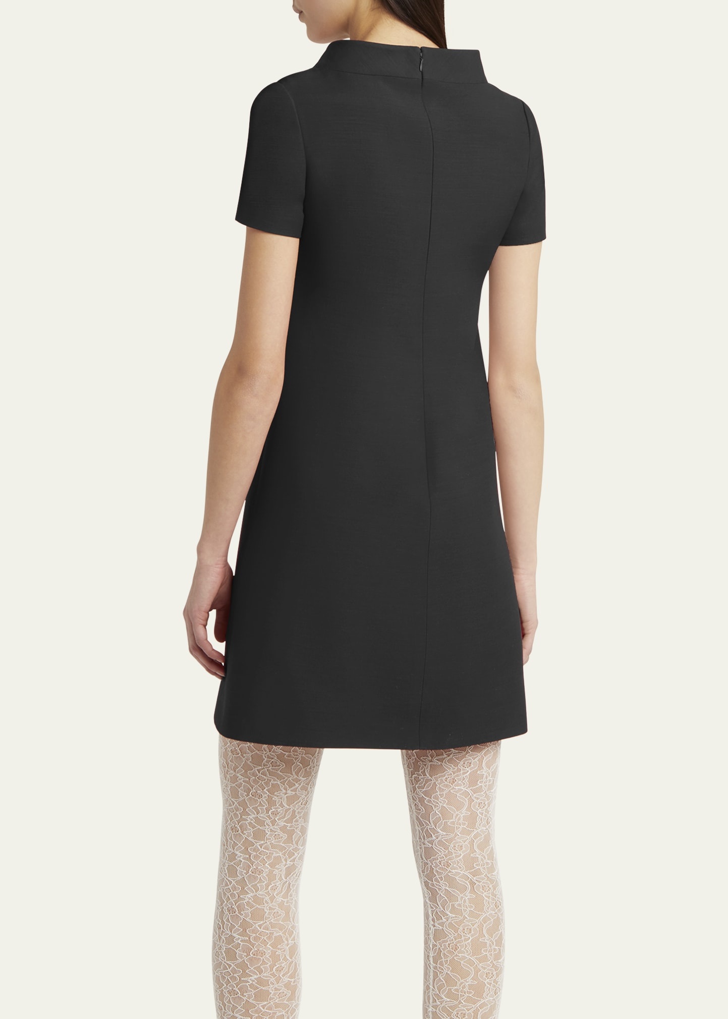 Crepe Couture Crystal Heart Mini Dress - 3