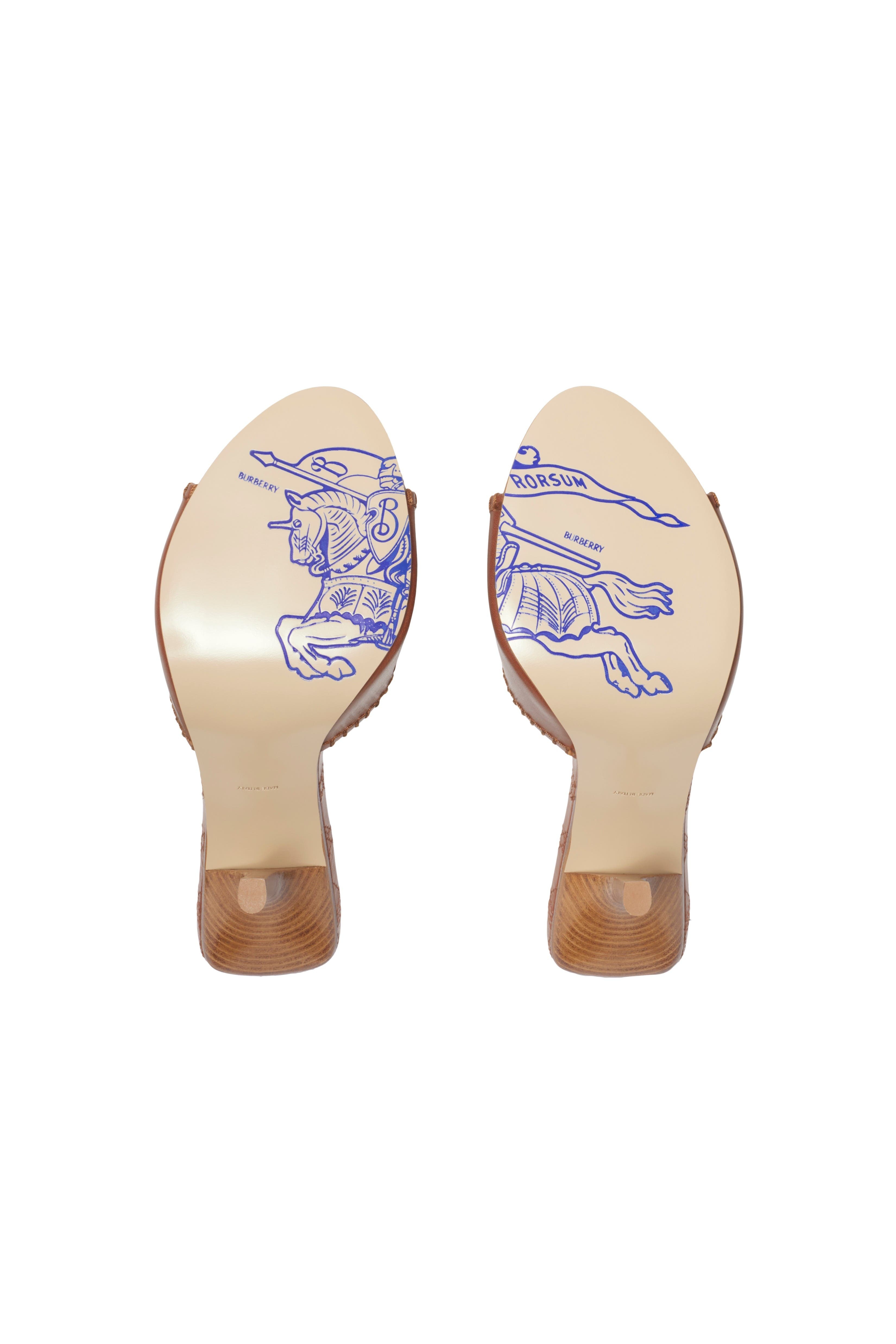 burberry Leather Cabana Mules in Chestnut at Nordstrom - 6