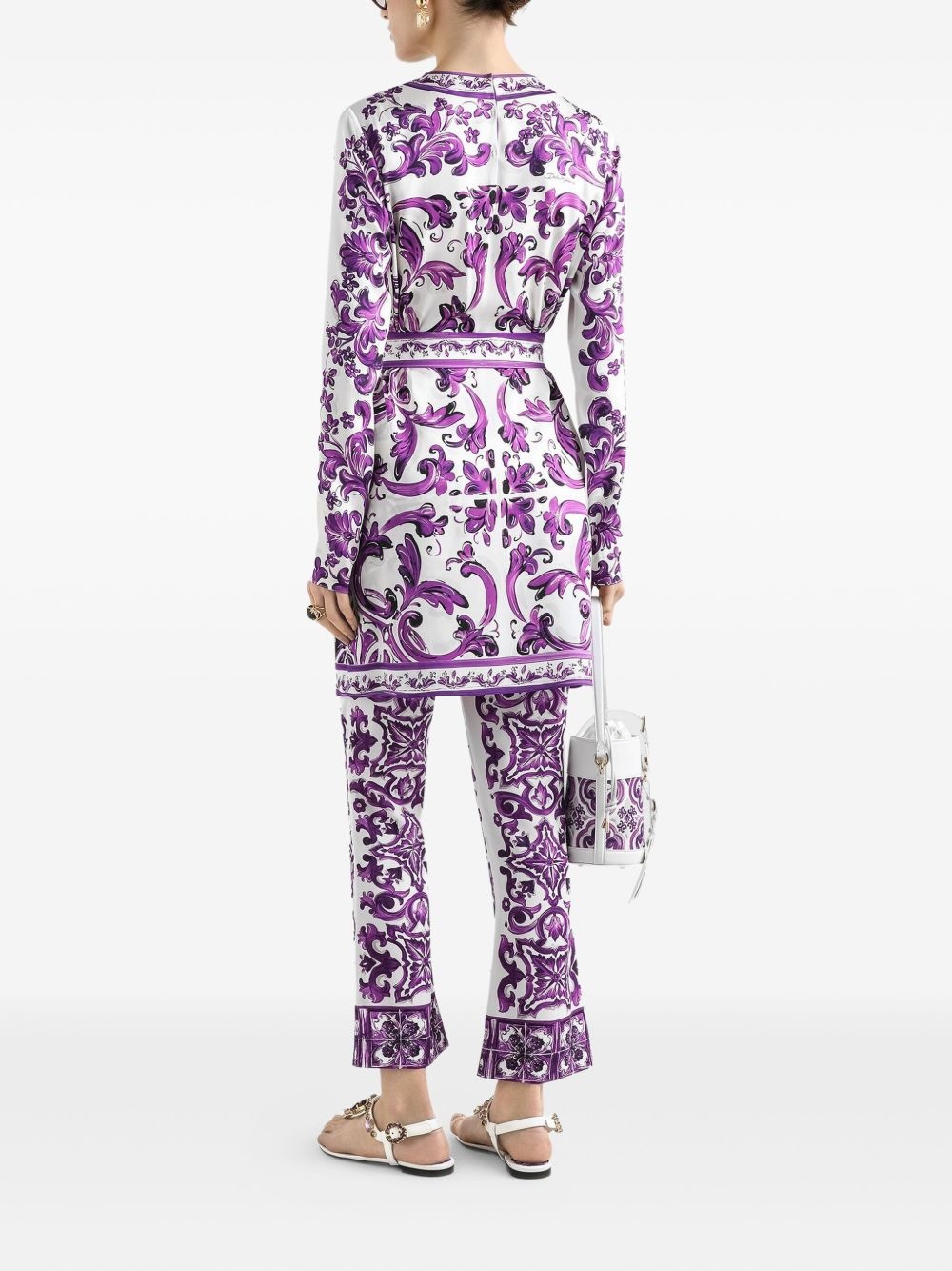 Majolica-print trousers - 3