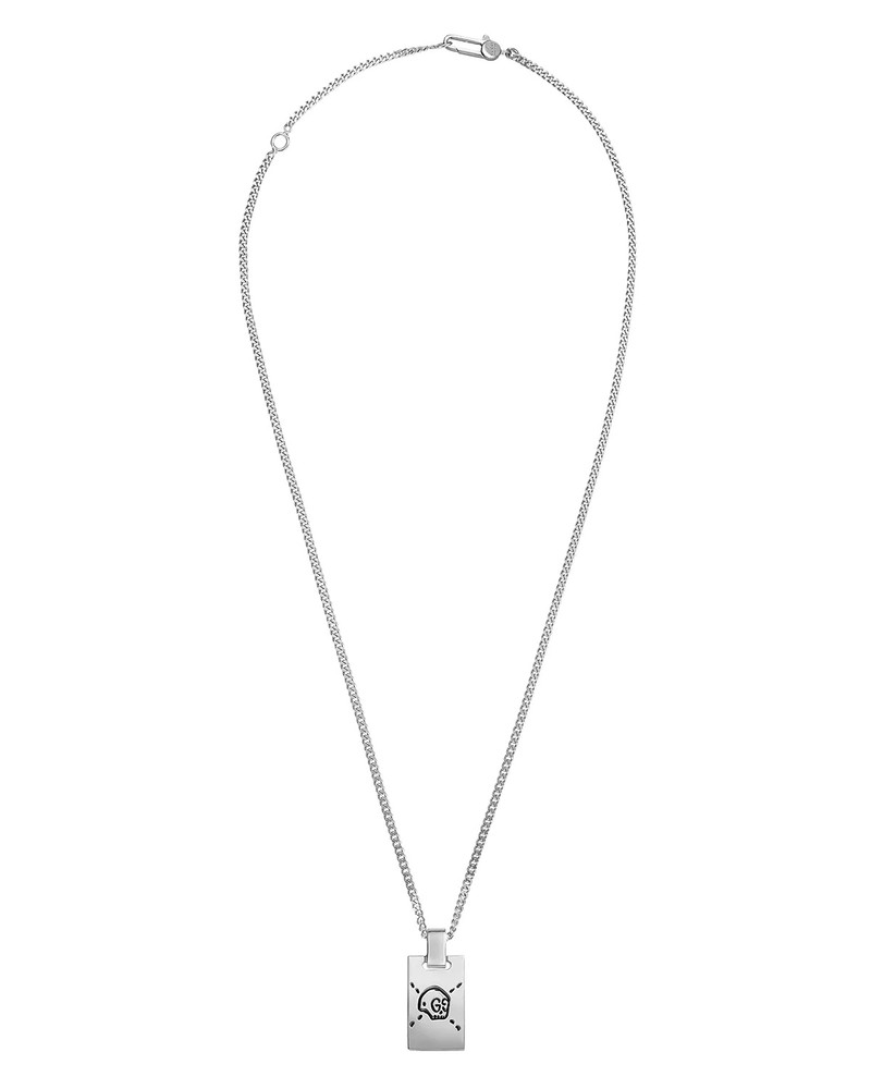 Sterling Silver Gucci Ghost Dog Tag Necklace, 19.6" 1