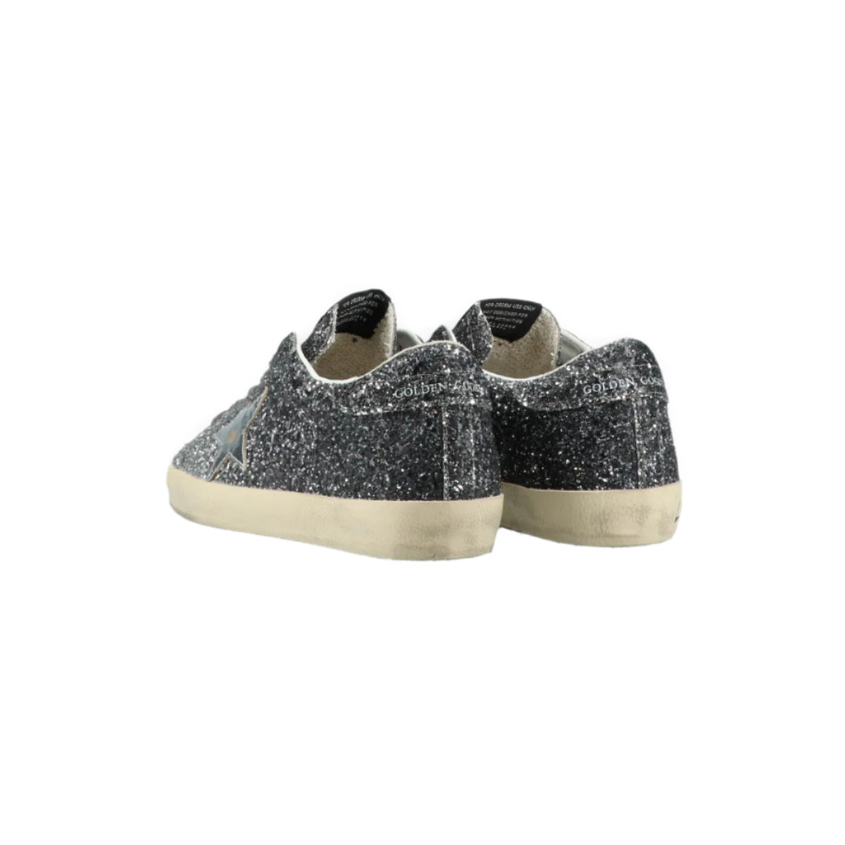 WOMEN'S SUPER STAR CLASSIC SNEAKERS WITH GLITTER (SILVER/BLACK) - 3