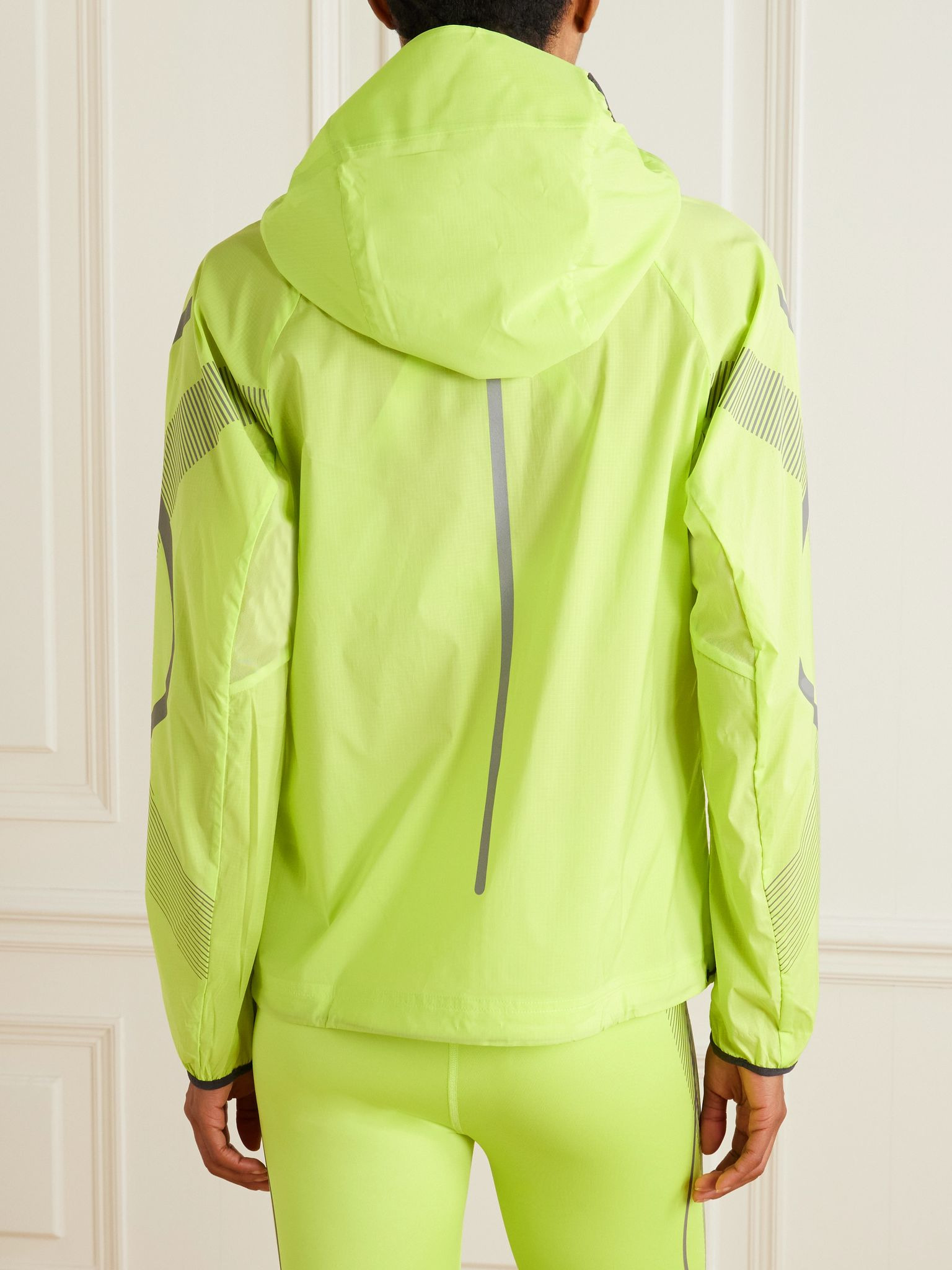 TruePace hooded neon recycled-shell track jacket Lime green - 4