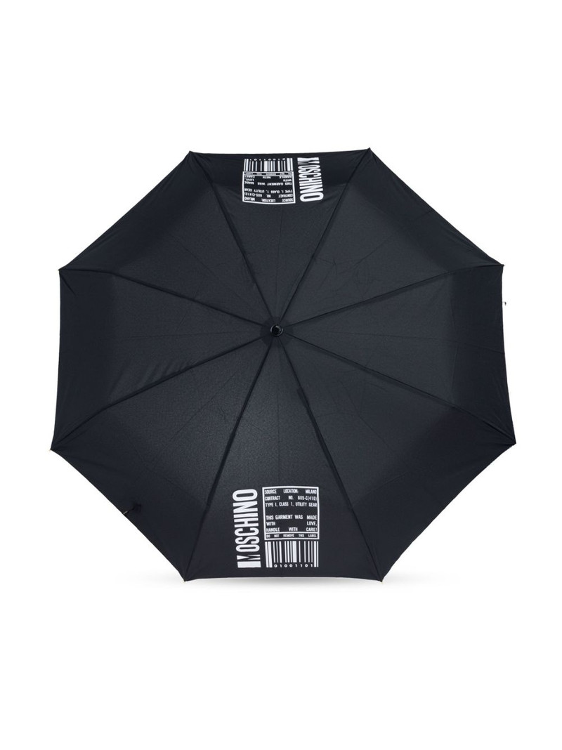 Moschino logo-barcode-print compact umbrella outlook