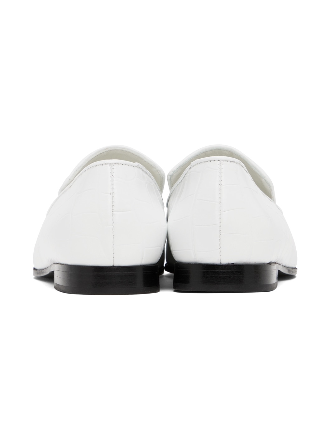 White 'The Croco Oval' Loafers - 2