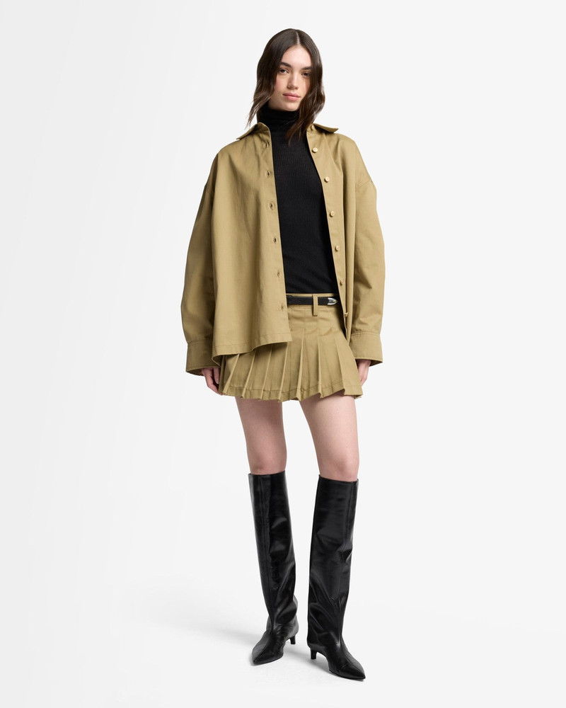 7 For All Mankind Comfort Twill Pleated Mini Skirt in Sand Storm outlook