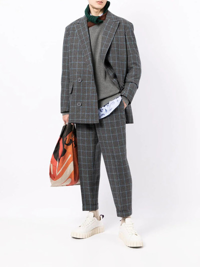 Kolor plaid-check print trousers outlook