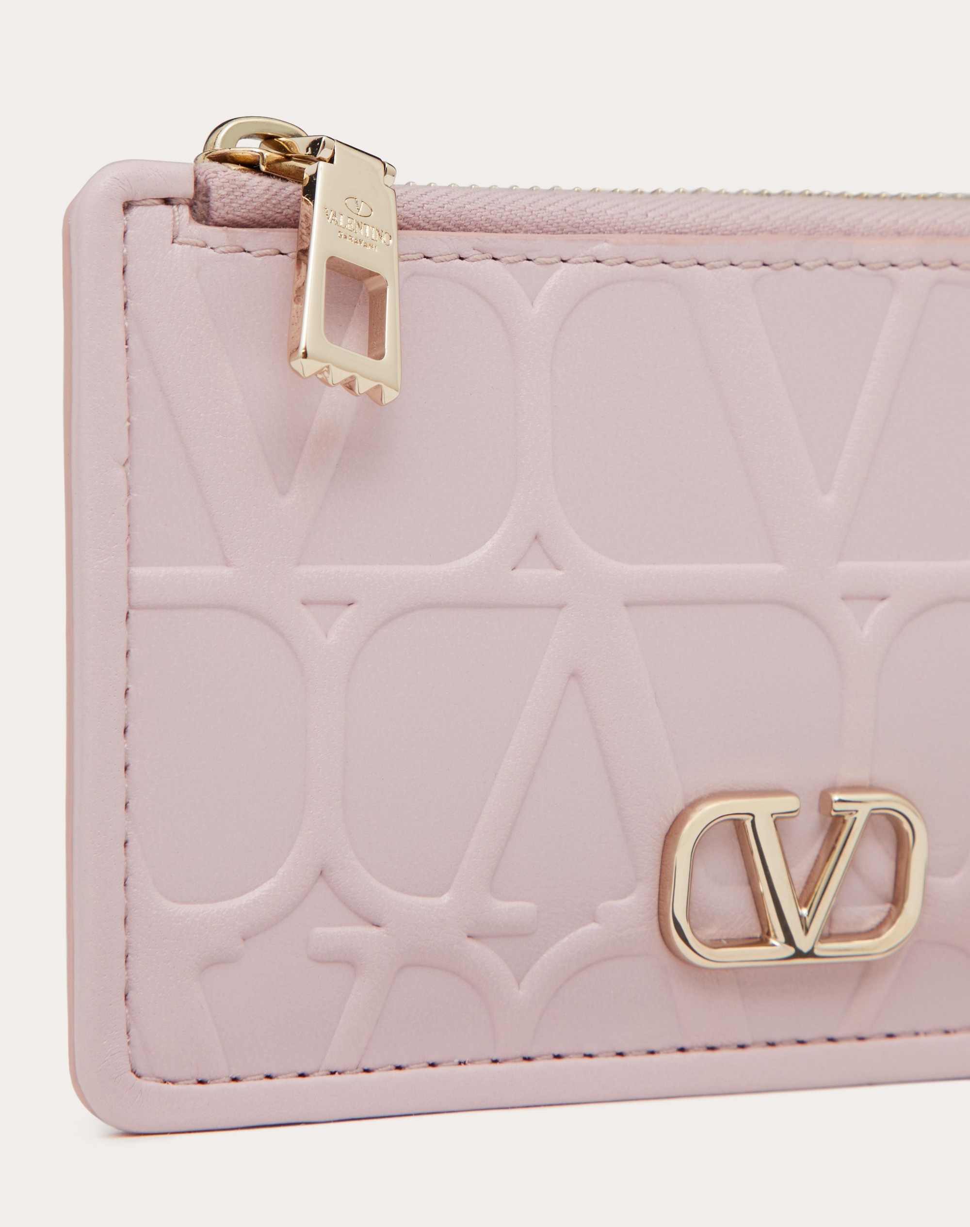 VALENTINO GARAVANI LEATHER TOILE ICONOGRAPHE CALFSKIN CARDHOLDER WITH ZIPPER - 2