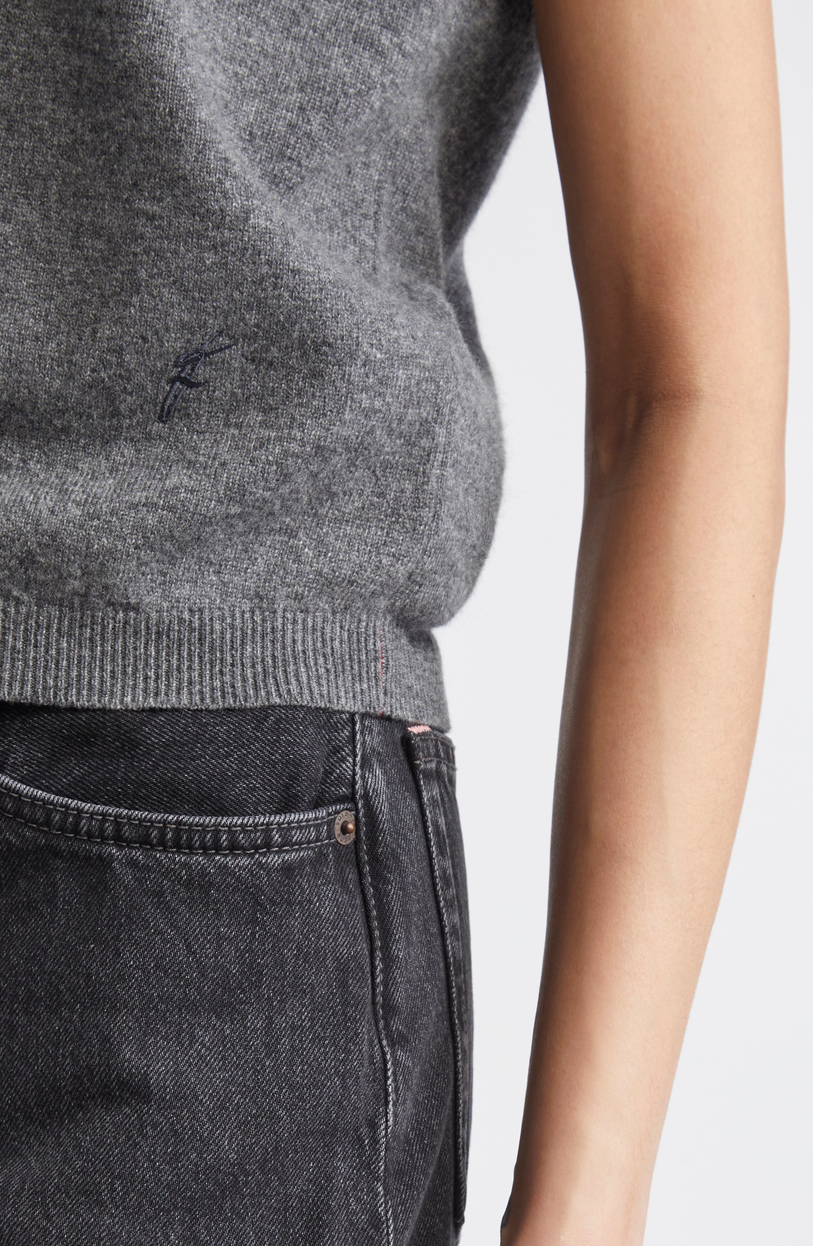 FERRAGAMO Cashmere Blend Sweater Vest in Grigio Melange at Nordstrom - 4