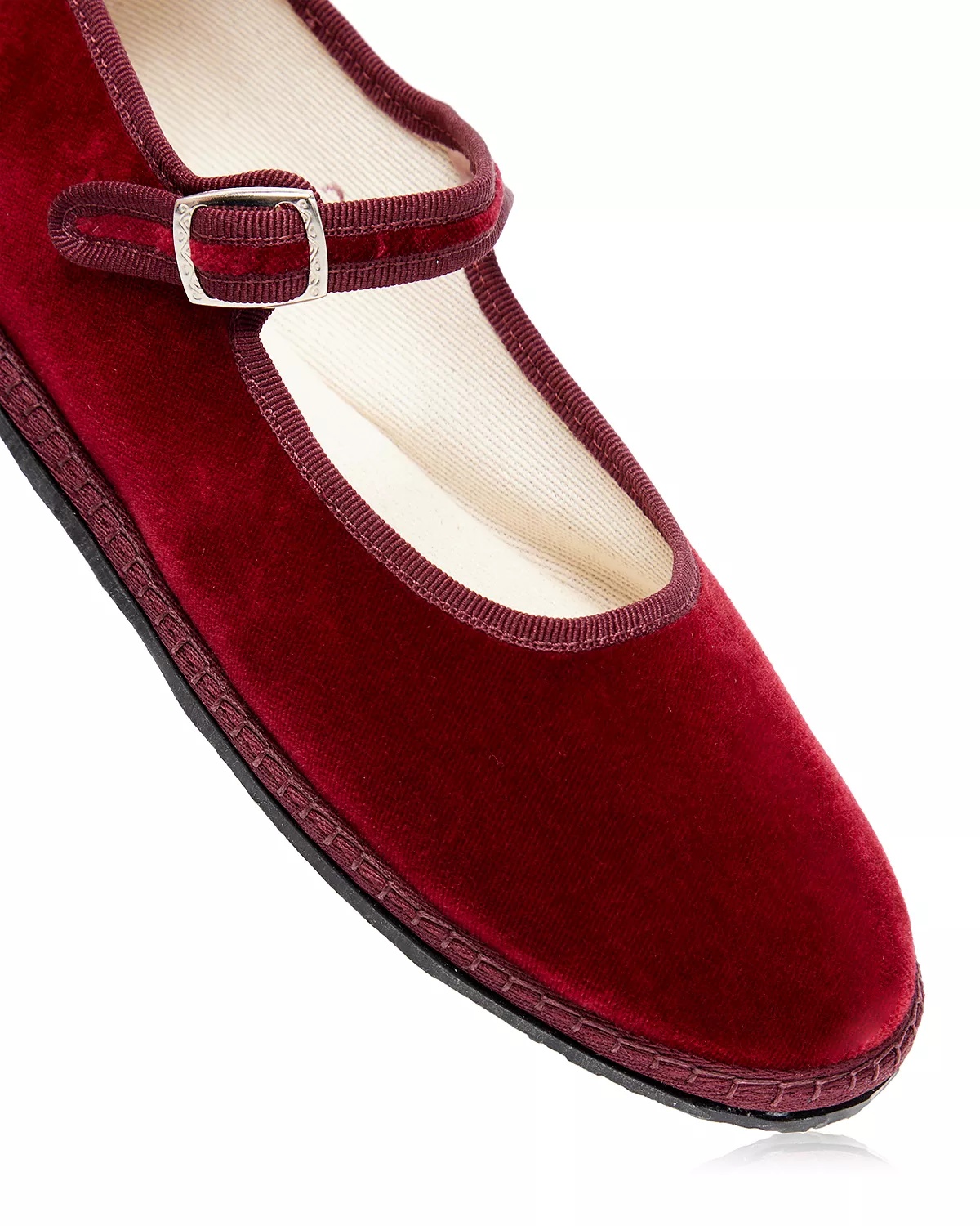 Women's Mary Jane Velvet Ballet Flats - 5