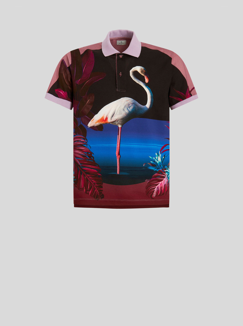 POLO SHIRT WITH FLAMINGO 1