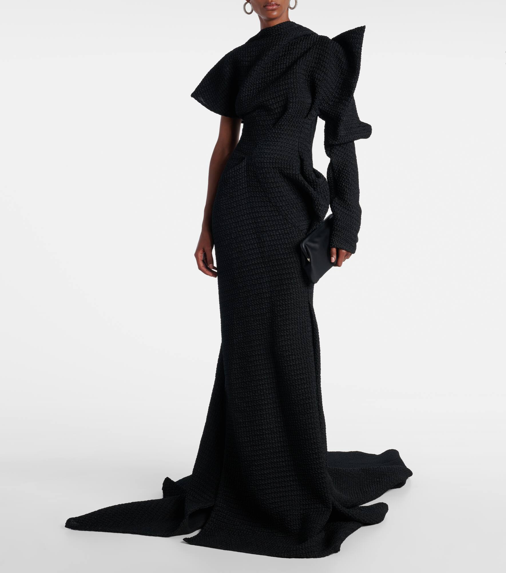 Lyra asymmetric draped gown - 2