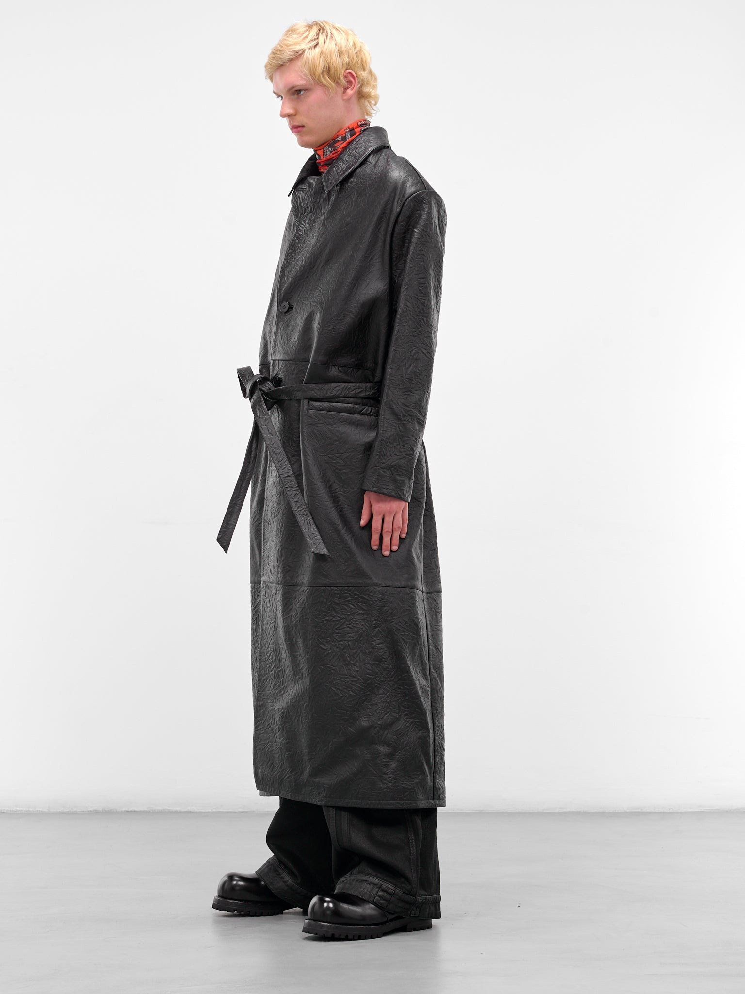 Black Reaper Nappa Leather Coat - 2