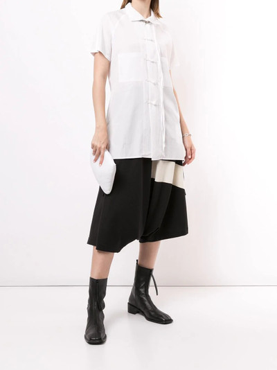 Y's button fastening cotton shirt with tassels outlook