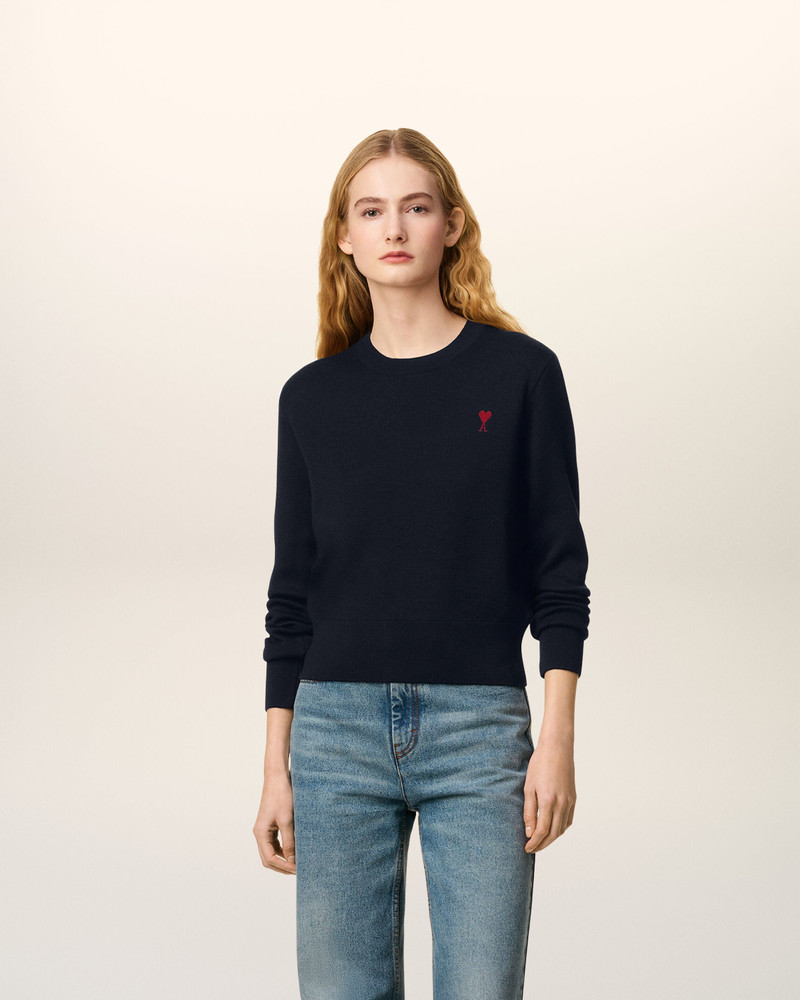 AMI Paris BLUE WOOL AMI DE COEUR CREWNECK SWEATER outlook