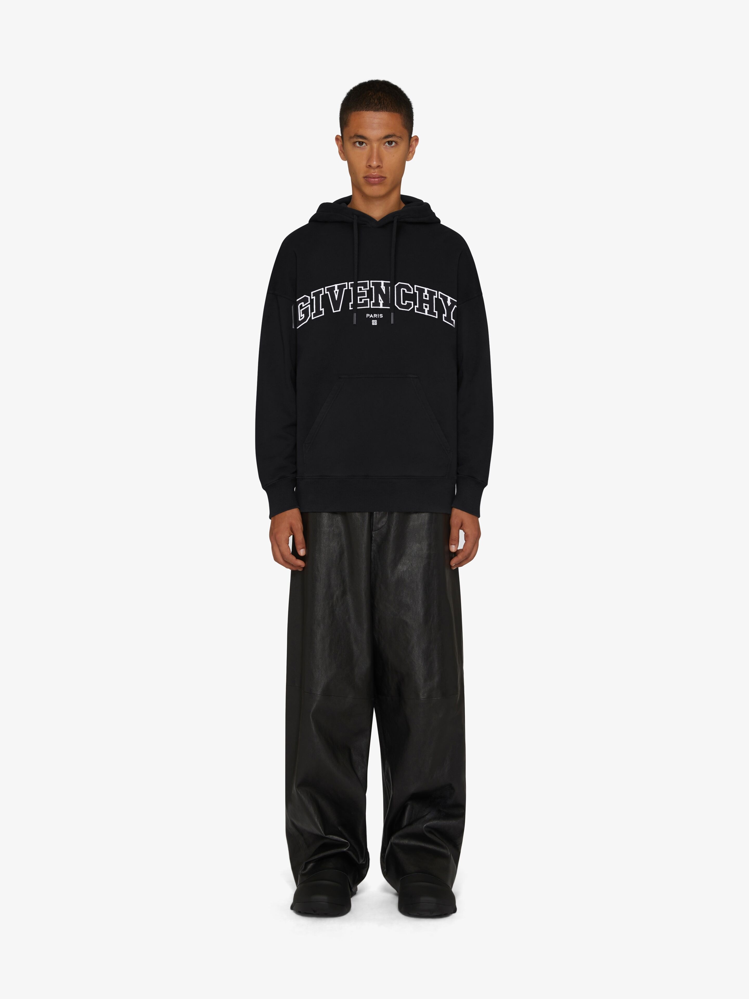 GIVENCHY COLLEGE SLIM FIT HOODIE IN FLEECE - 2