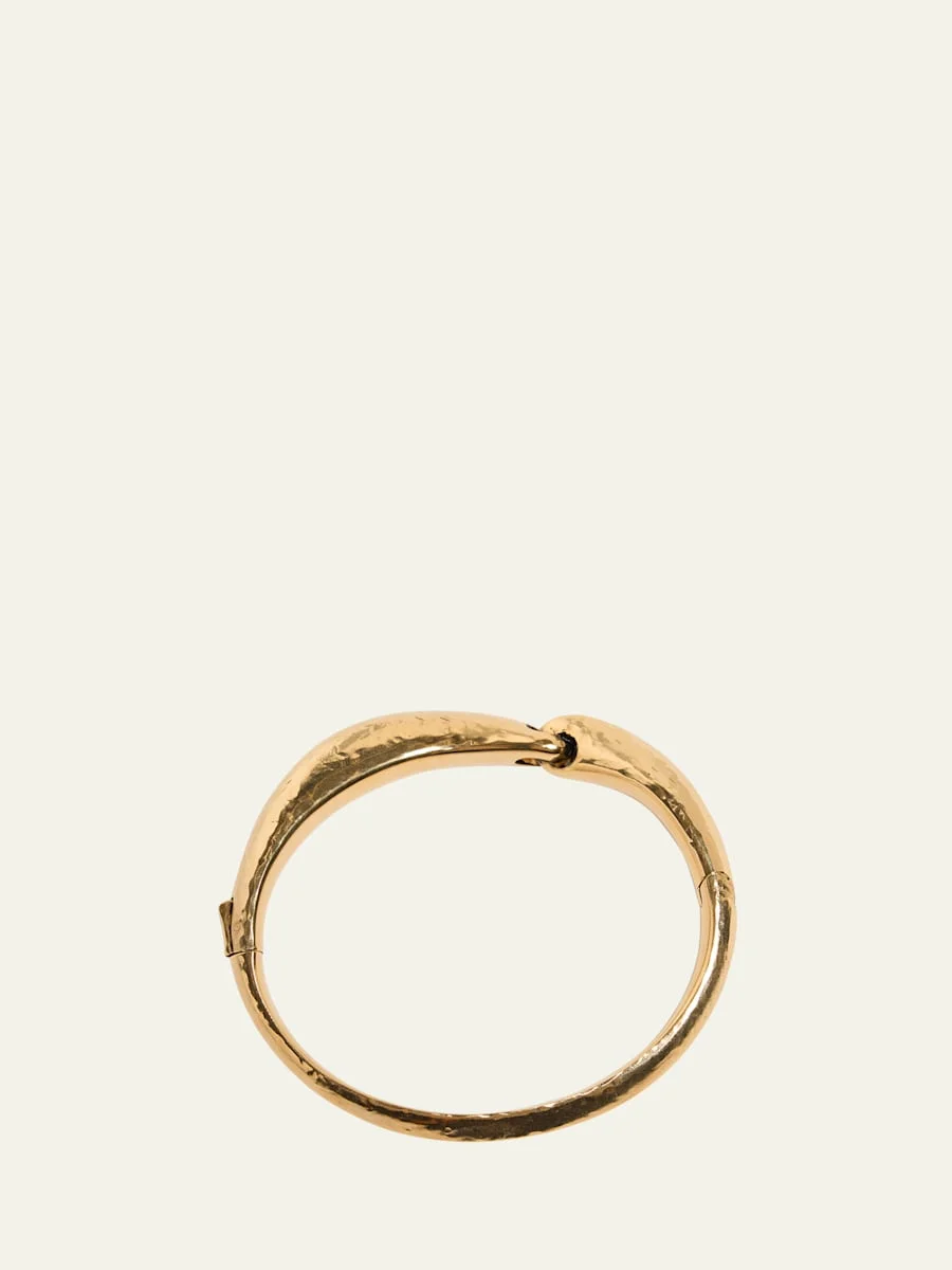 Men's Hammered Brass Bangle Bracelet - 1