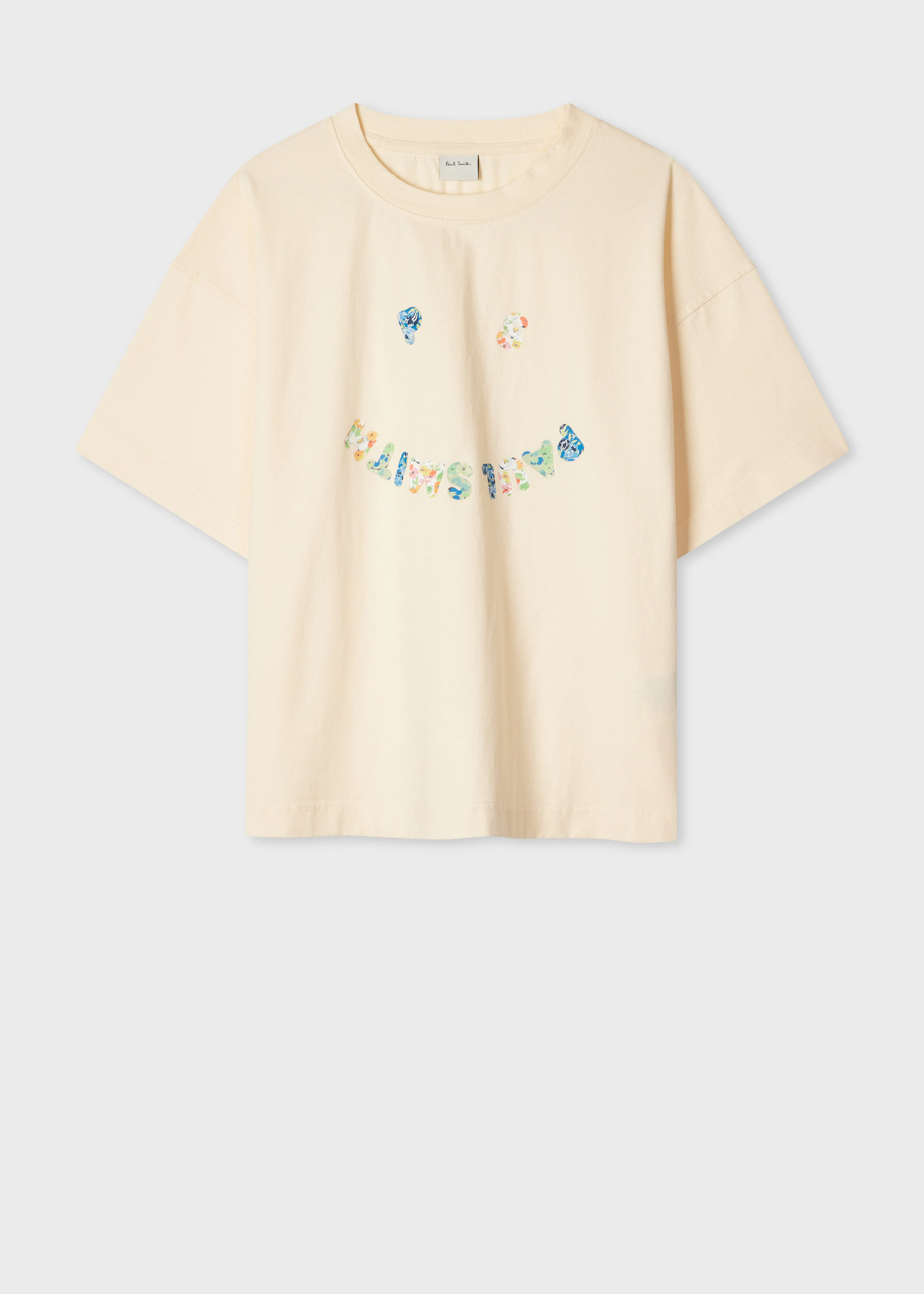 Women's Cream 'Floral Happy' T-Shirt - 1