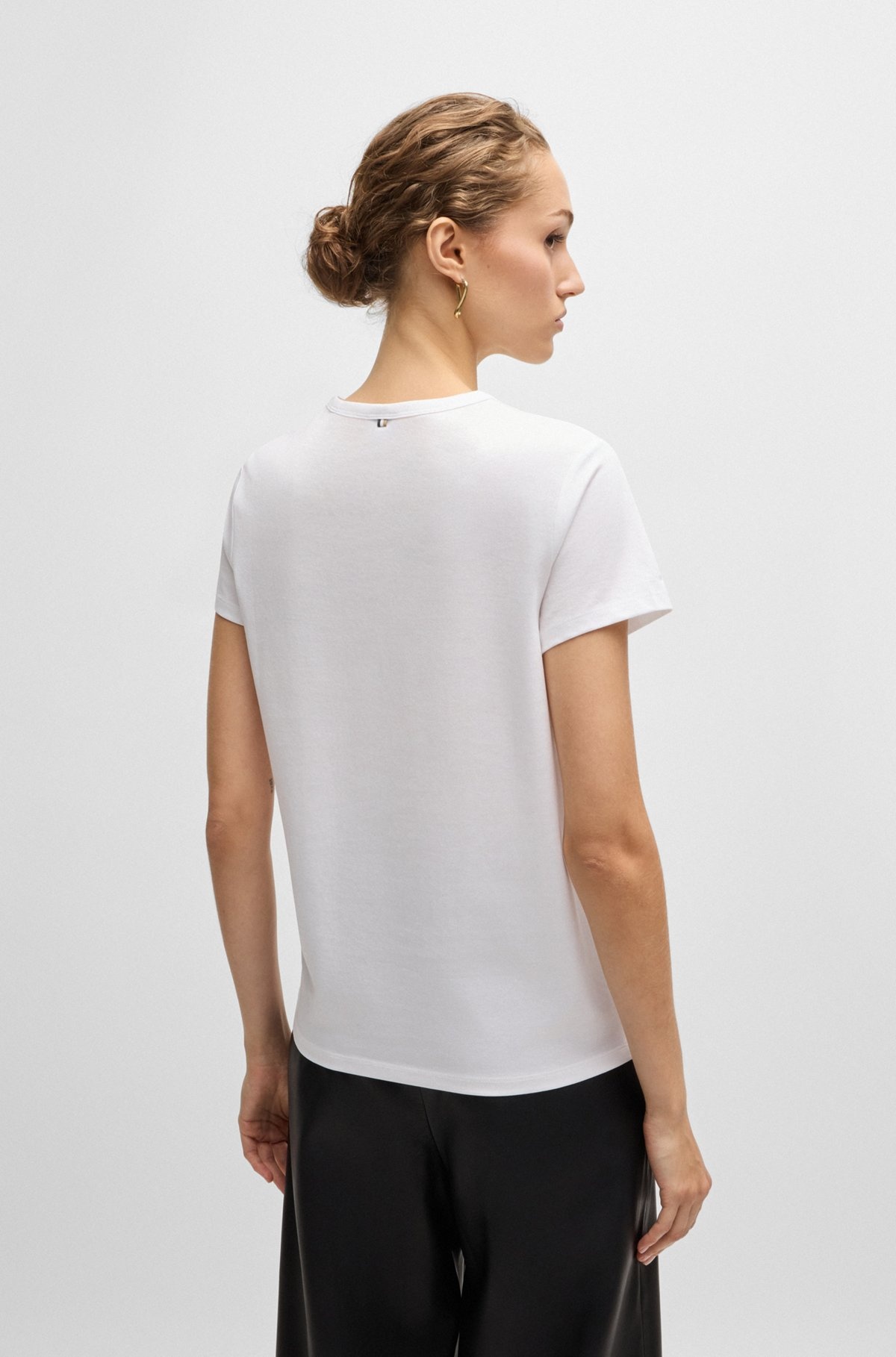 MERCERIZED-COTTON T-SHIRT WITH LOGO DETAIL - 4