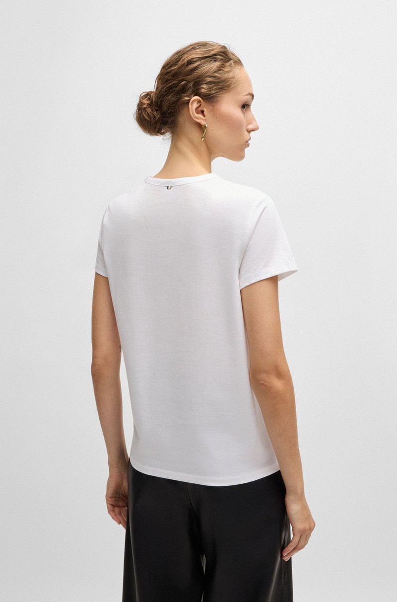 MERCERIZED-COTTON T-SHIRT WITH LOGO DETAIL 4