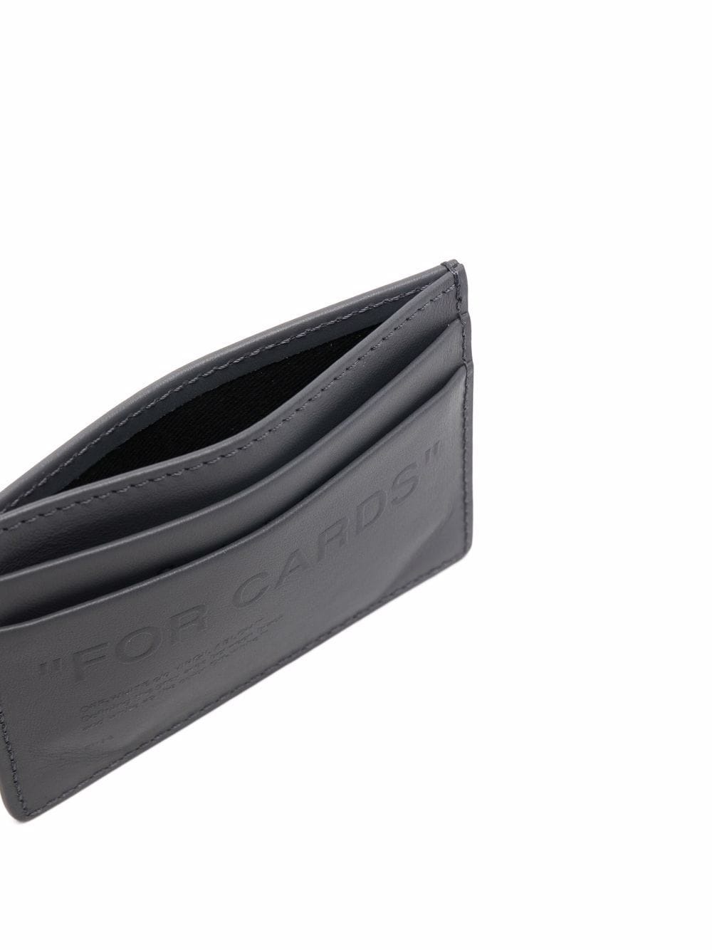 slogan-embossed slim cardholder - 3