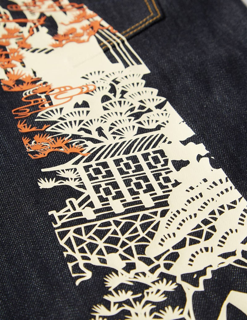 TWO-TONE LANDSCAPE DAICOCK DENIM SHORTS 11