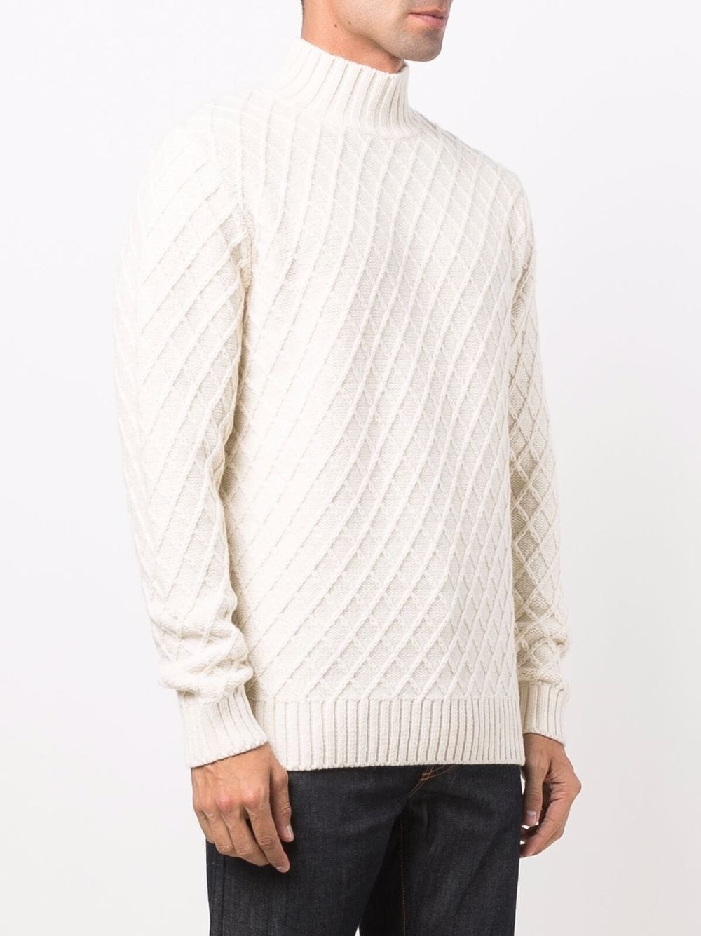 ribbed high neck jumper - 3