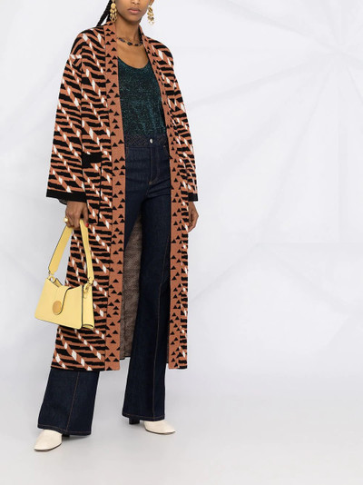 Missoni geometric-pattern belted coat outlook