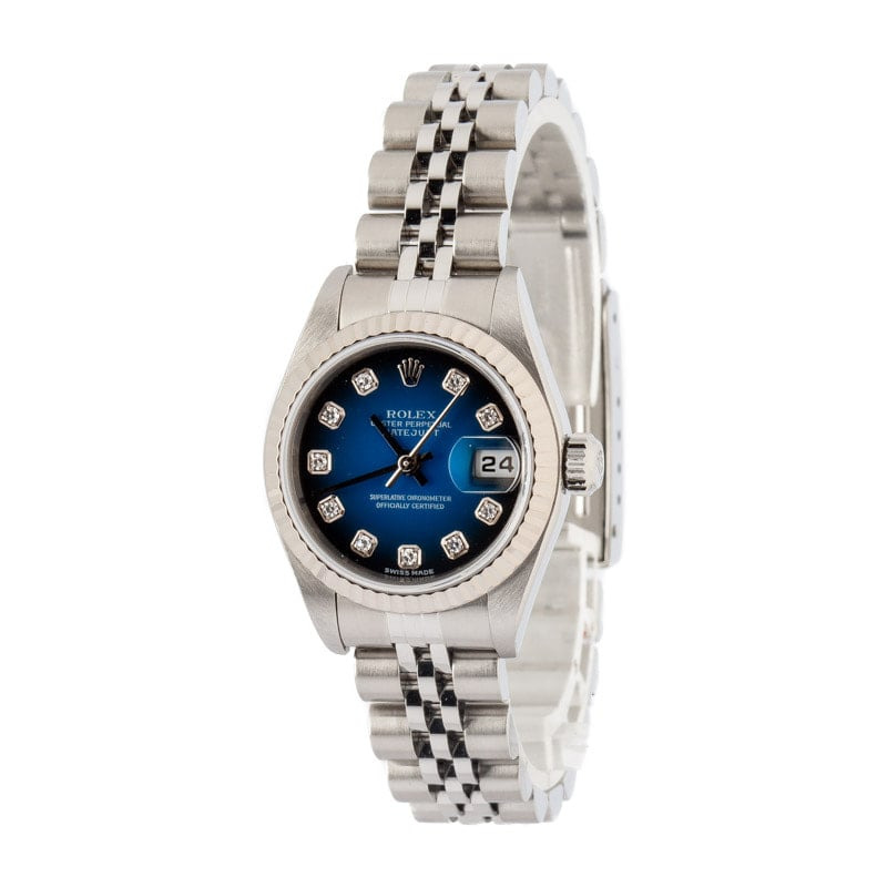 Ladies Rolex Datejust 79174 Blue Vignette Diamond Dial - 2
