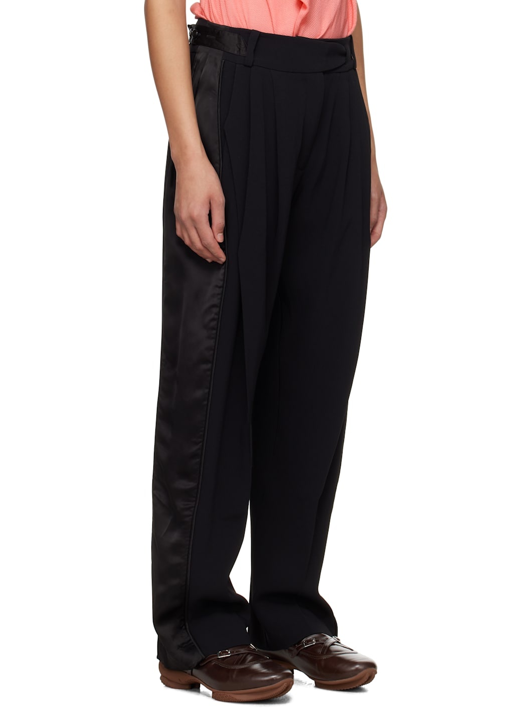 Black Cauda Pleated Trousers - 2