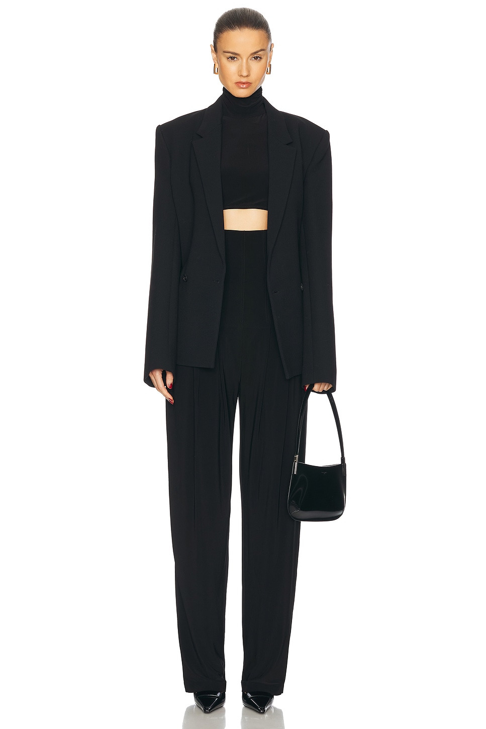 High Waisted Tailored Pleat Pant - 5