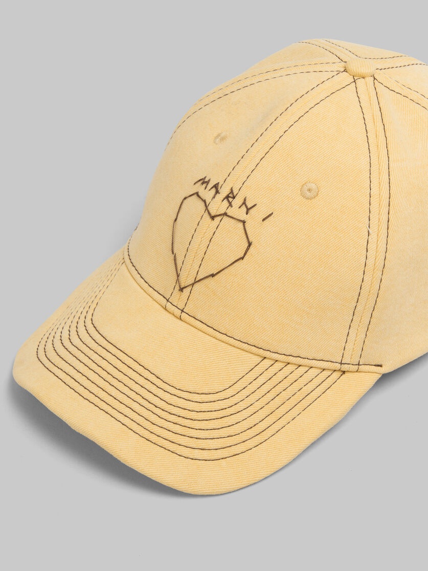 YELLOW ORGANIC DENIM BASEBALL CAP WITH MARNI MENDING - 4